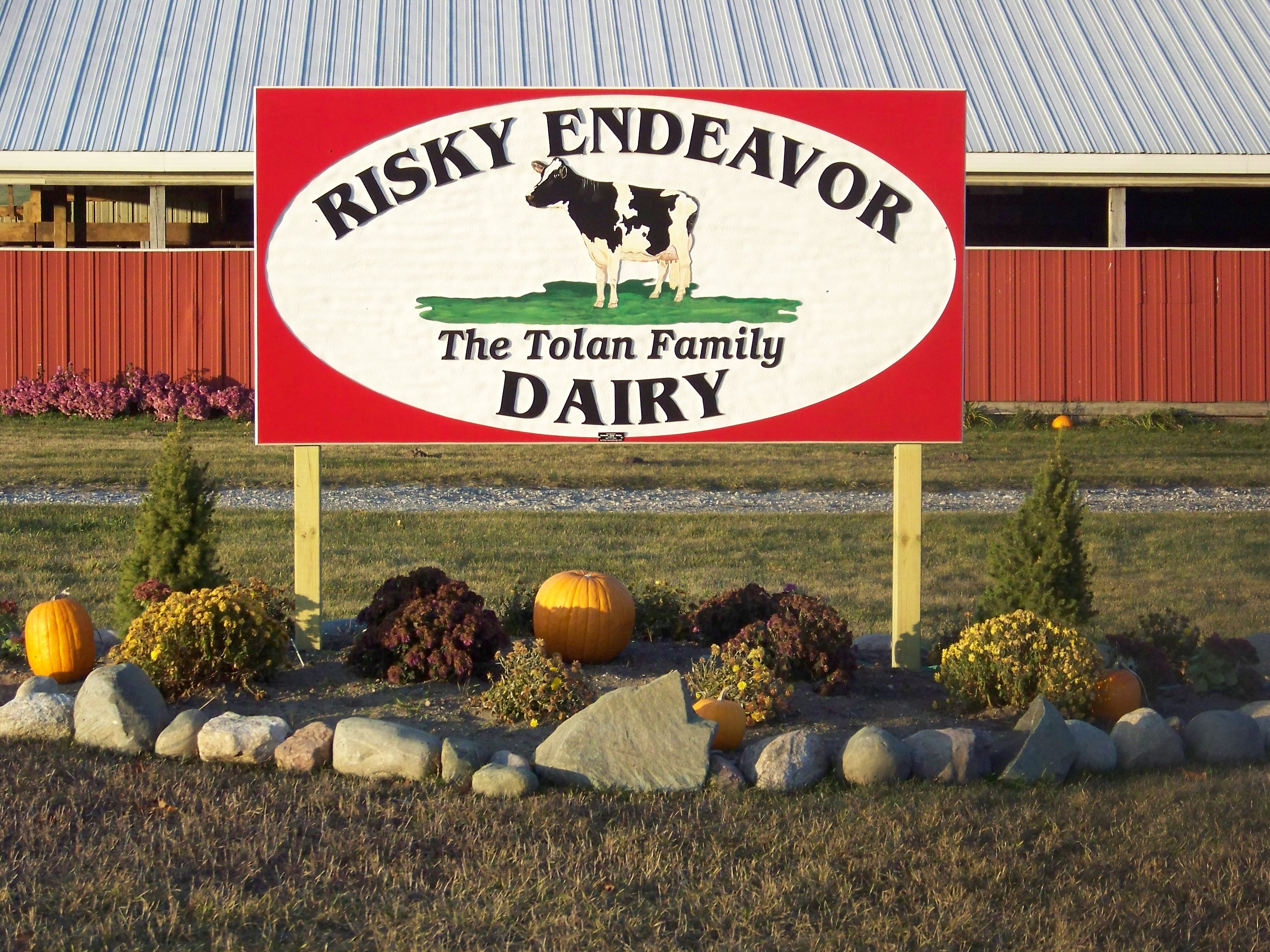 Risky Endeavor Dairy Farm Sign